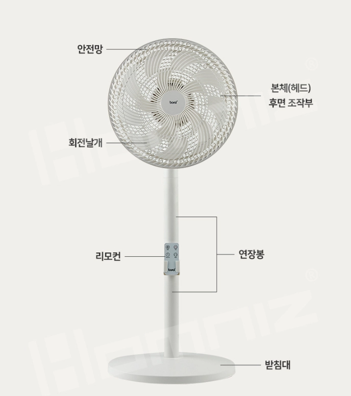 보랄] 스탠드 팬 써큘레이터 (전자식) BR-CF2000H 이미지