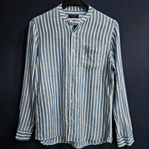 FLAGSHIP 줄무늬 남성 100 린넨 긴팔셔츠 이미지