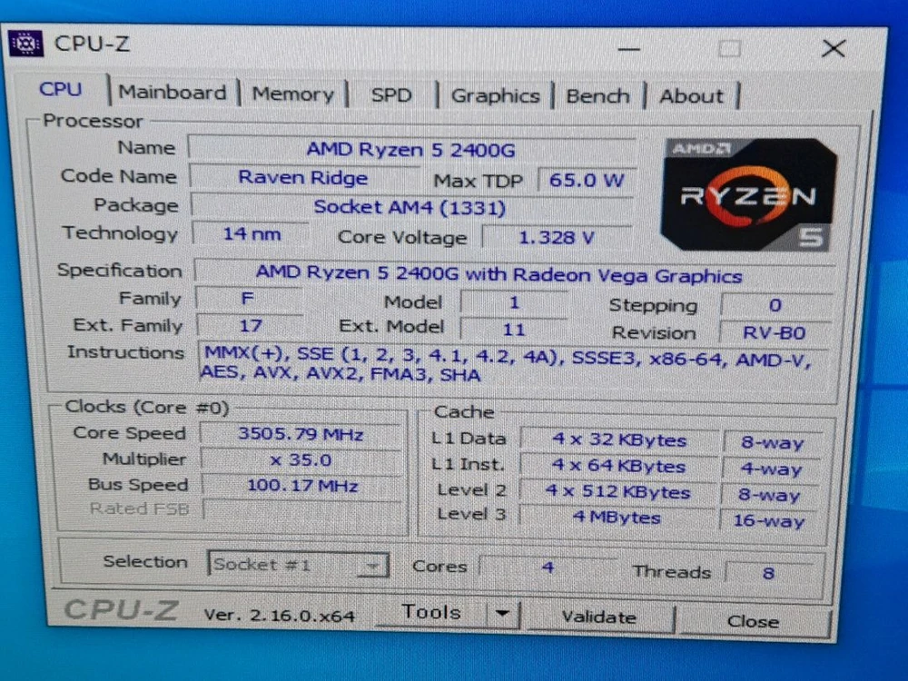 급처 AMD 라이젠5 2400G VEGA11 내장그래픽+미개봉 써멀구리스 포함 이미지