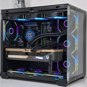 (새제품 반본체 수랭 블랙)9800X3D, 32GB, 1000W, 수랭쿨러, 방송게이밍컴퓨터본체 이미지