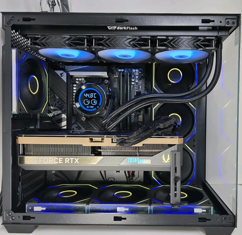 (새제품 반본체 수랭 블랙)9800X3D, 32GB, 1000W, 수랭쿨러, 방송게이밍컴퓨터본체 이미지