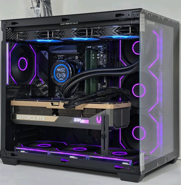 (새제품 반본체 수랭 블랙)9800X3D, 32GB, 1000W, 수랭쿨러, 방송게이밍컴퓨터본체 이미지