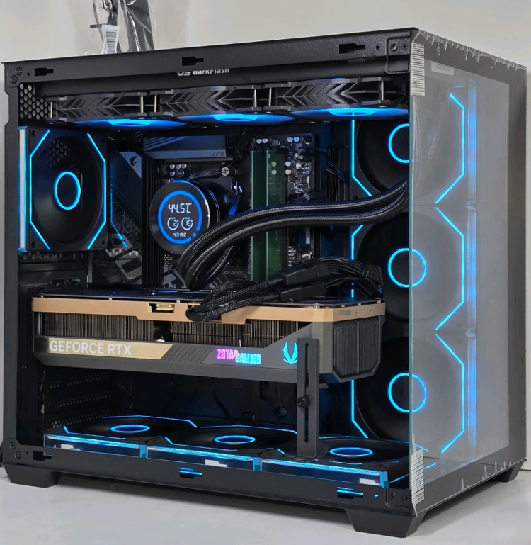 (새제품 반본체 수랭 블랙)9800X3D, 32GB, 1000W, 수랭쿨러, 방송게이밍컴퓨터본체 이미지