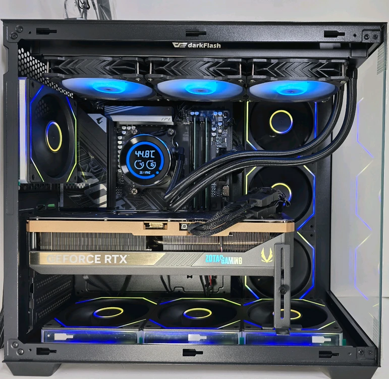(새제품 반본체 수랭 블랙)9800X3D, 32GB, 1000W, 수랭쿨러, 방송게이밍컴퓨터본체 이미지