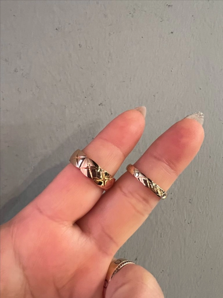 새상품 샤넬 코코미니 반지 스몰 미디움 미니 베이지골드 실버925 코코크러쉬 반지 이미지