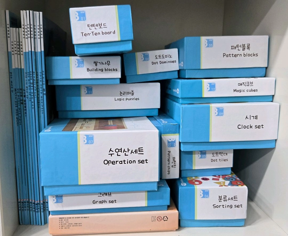 가격내림 택포) 플레이팩토 키즈 6~7세 3단계 동화책12권+교구12박스 이미지