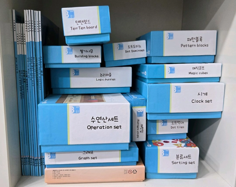 가격내림 택포) 플레이팩토 키즈 6~7세 3단계 동화책12권+교구12박스 이미지