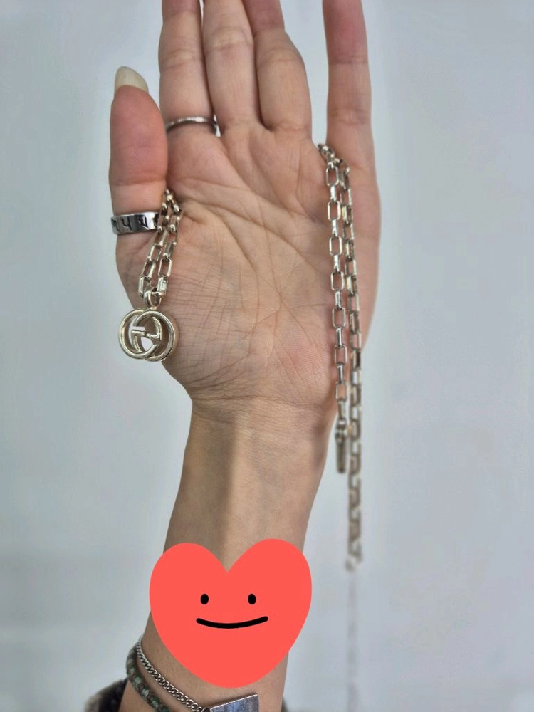 구찌 인터로킹 G실버 목걸이 (남녀공용 이미지
