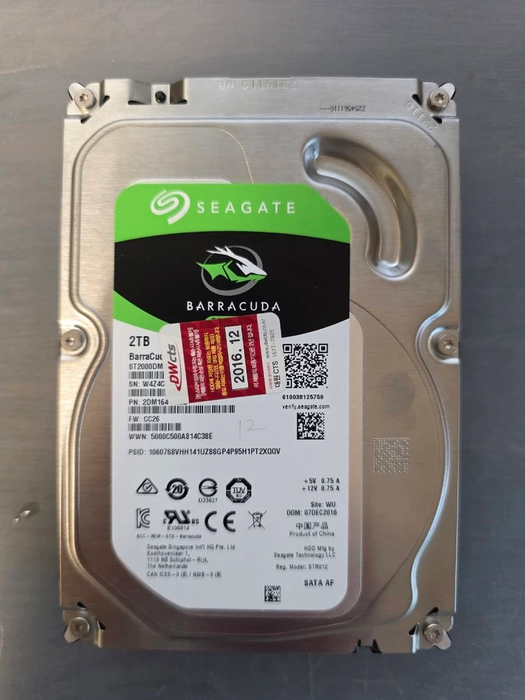 SEAGATE 바라쿠다 2TB 하드디스크 HDD 이미지