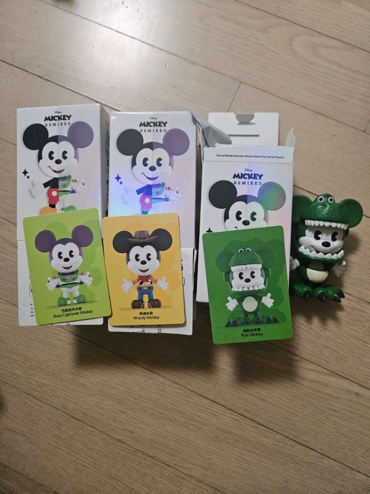팝마트 디즈니 픽사 미키 리믹스 토이스토리 우디 버즈 렉스 피규어 랜덤 토이 미키마우스 이미지