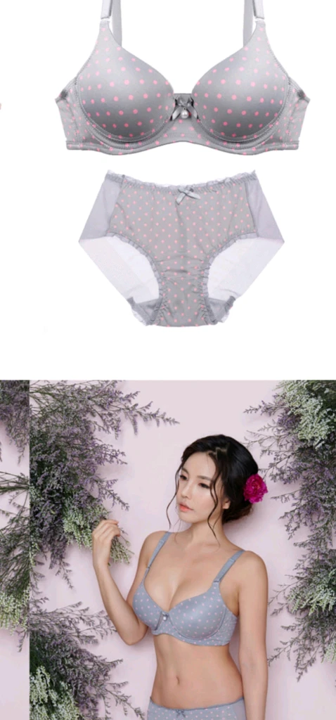 2종*그레이 진주 브래지어 75B 레이스 팬티90S 이미지