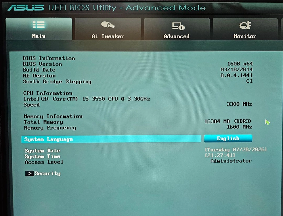 인텔 i5-3550 CPU, ASUS P8B75-V 메인보드 이미지