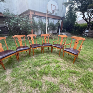 이튼알렌 Ethan Allen 원목 다이닝 체어 6개 세트(암체어 2+사이드 4) 미국정품 이미지
