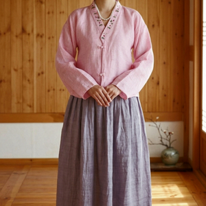 * 천연염색 천연모시 자수 자켓* 이미지