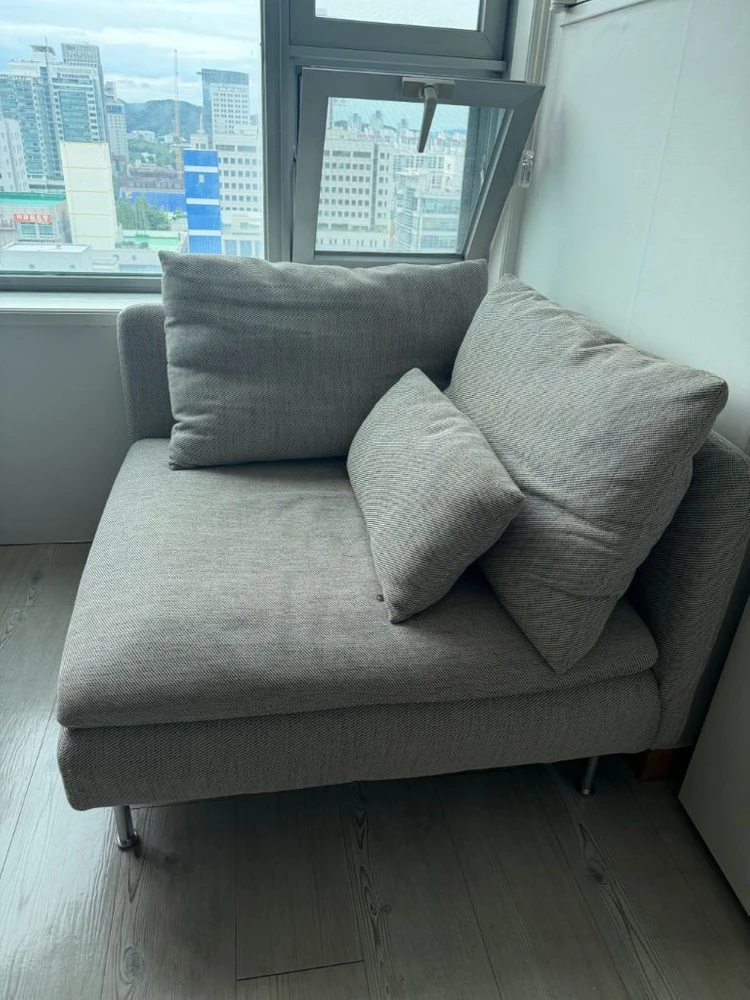 이케아 쇠데르함 그레이 패브릭 1인용 소파 이미지