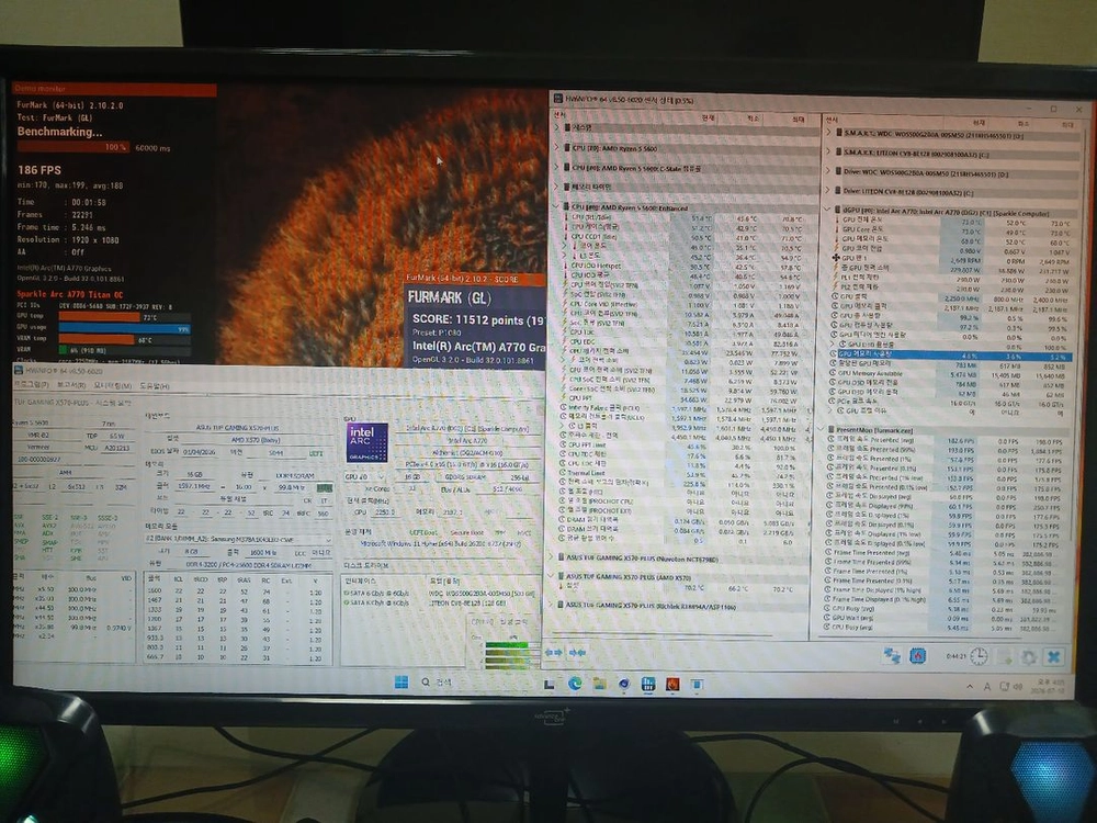 인텔 ARC A770 스파클 OC 16기가 3팬 모델. A/S 27년 5월까지. 이미지