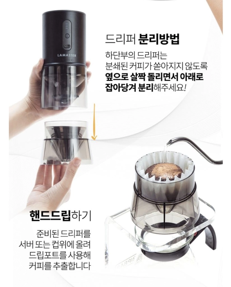 LAMASTER 휴대용 무선 커피 메이커 / 그라인더 이미지