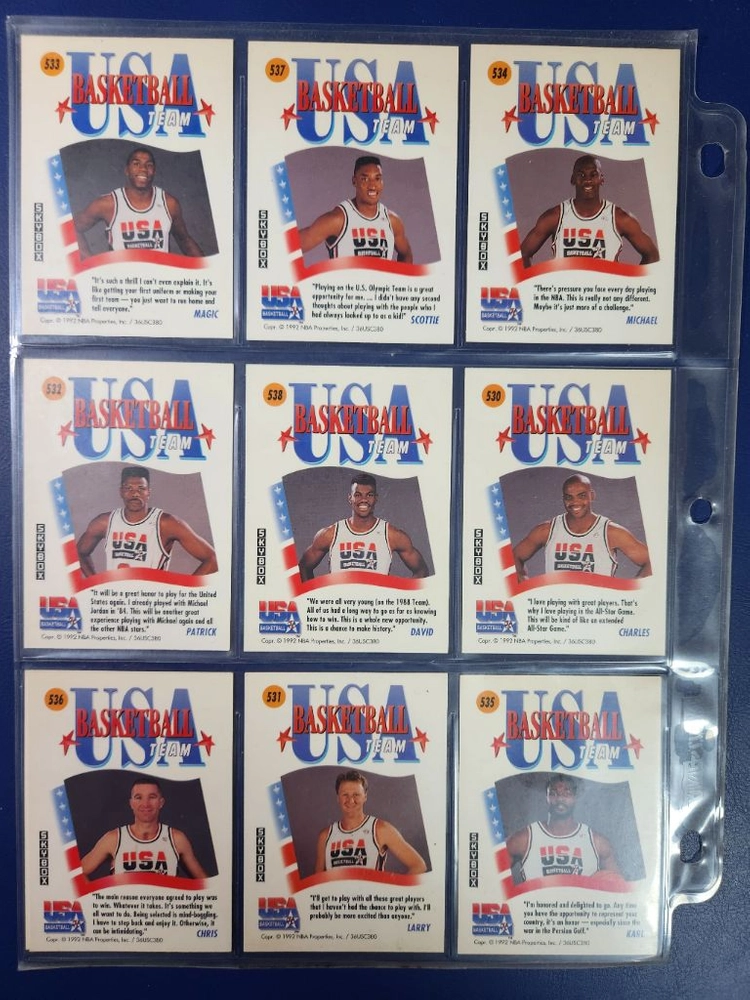 1992 바르셀로나 올림픽 드림팀 NBA 농구 카드 10종 일괄 이미지