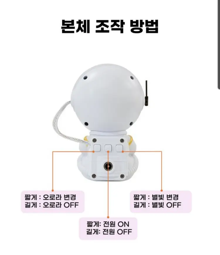 우주인 오로라 무드등 (리모컨 포함) 이미지