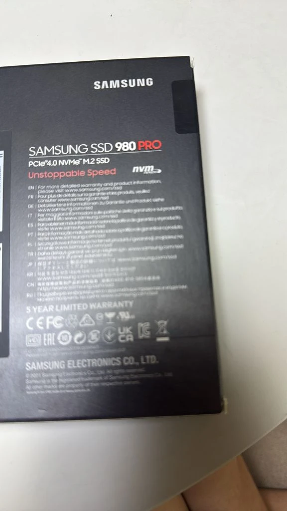 정품 삼성 SSD 980 pro M.2 NVMe SSD 2TB 새상품 이미지