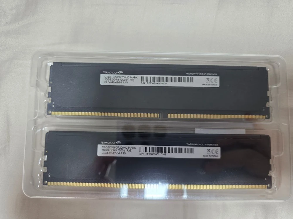 팀그룹 DDR5 16gb 2장 총32gb 7200MH 판매합니다. 이미지