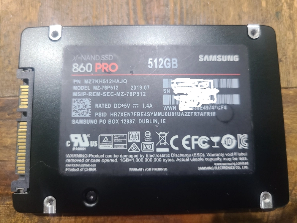 860PRO 512GB 사용량 매우 적음 이미지