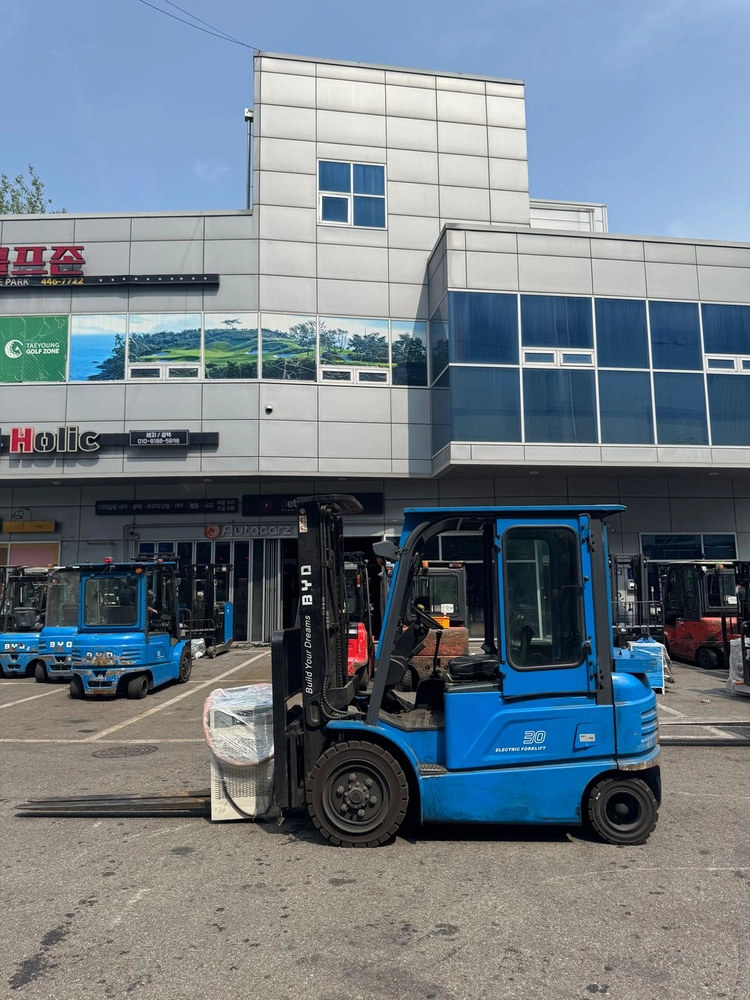 전동 지게차 3톤 좌식 BYD 3단 4.7M 전기 리치 소형 창고 이미지