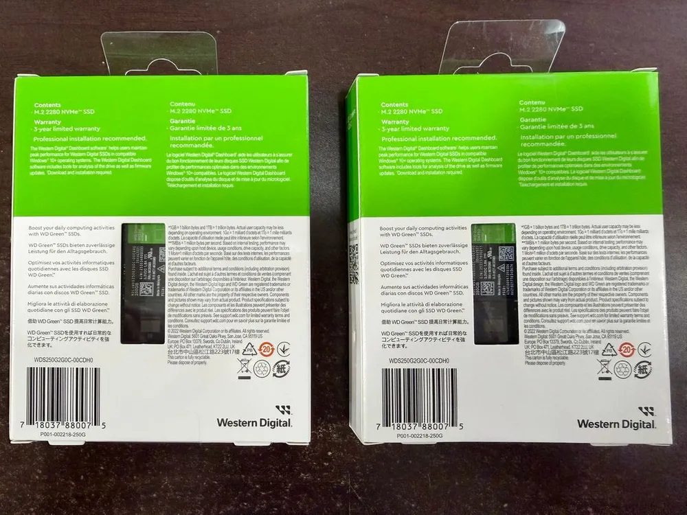 WD Green SN350 M.2 NVMe (250GB) SSD 미개봉 새제품 이미지