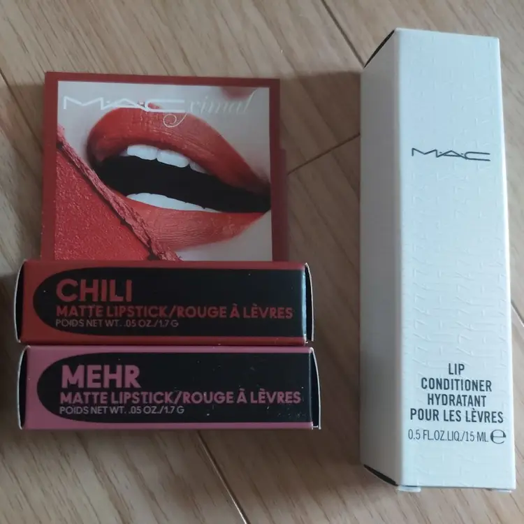 맥 파우더키스 헤이지 매트 / 맥시멀 슬릭 새틴 립스틱, 미니 맥 맥시멀 매트 립스틱, 립 컨디셔너 이미지