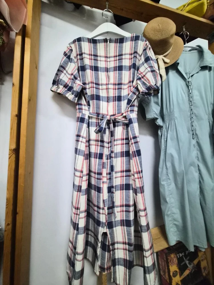 로미스토리 로망스체크 린넨 원피스 이미지