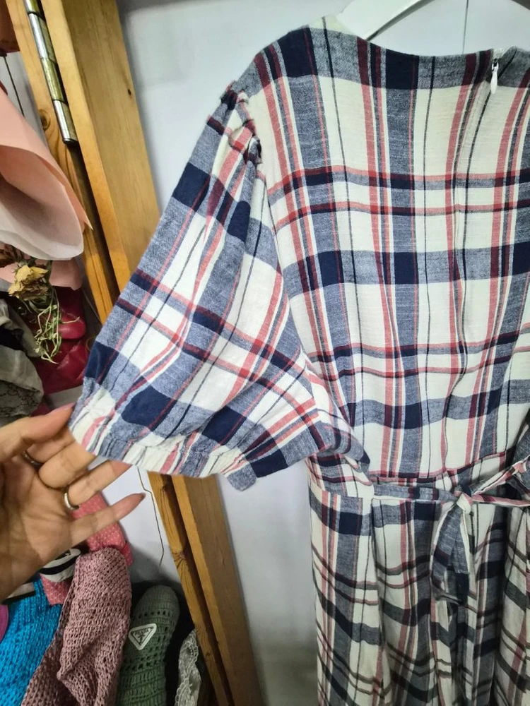로미스토리 로망스체크 린넨 원피스 이미지