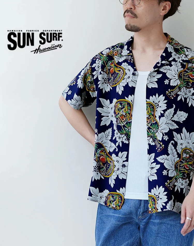 SUNSURF 슈가케인 선서프 50's 우쿠렐레 멜로디 레이온 하와이안셔츠100~105 풀카운트 웨어하우스 페로우즈 이미지