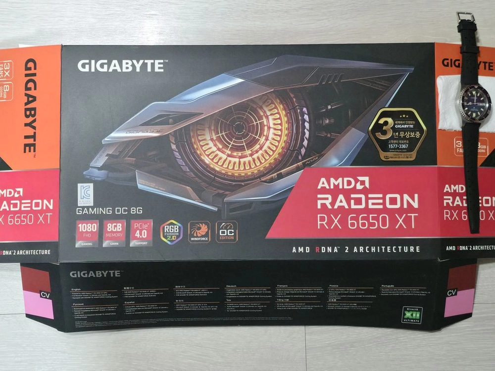 기가바이트 라데온 RX 6650 XT Gaming OC 8GB 3팬 그래픽카드 판매합니다. [택포] 이미지