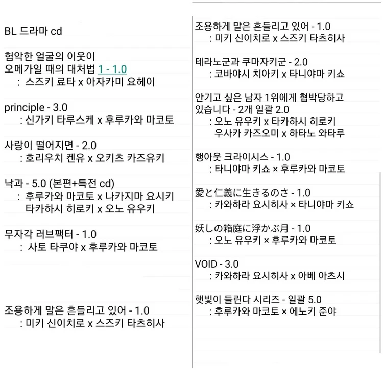 일본 BL 비엘 만화책 드라마 cd 드씨 오디오 드라마 (후루카와 마코토, 오노 유우키 위주) 이미지