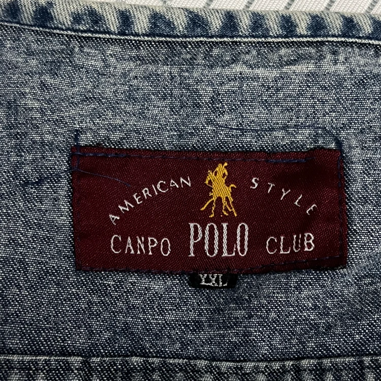 CANPO POLO CLUB 빈티지 데님베스트 XXL 조끼 아메카지 구제 올드 이미지