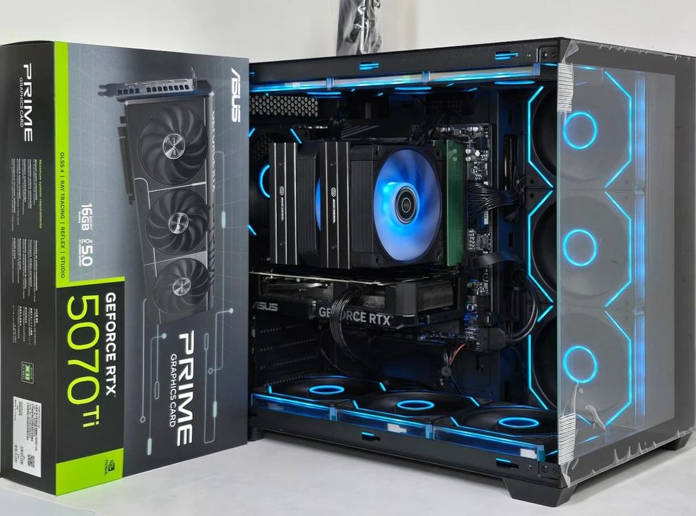 (새제품 ASUS RTX5070Ti, 9800X3D 수랭 블랙)32GB, 1000W, 공랭쿨러, 방송게이밍컴퓨터본체 이미지
