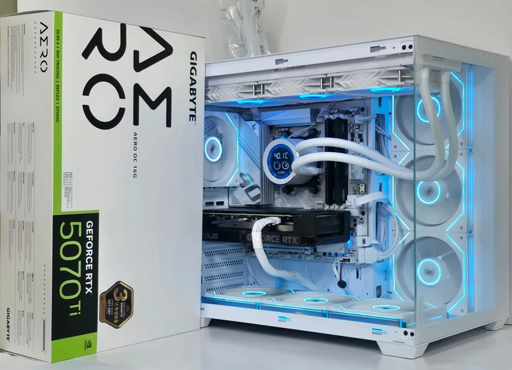 (새제품 ASUS RTX5070Ti, 9800X3D 수랭 블랙)32GB, 1000W, 공랭쿨러, 방송게이밍컴퓨터본체 이미지