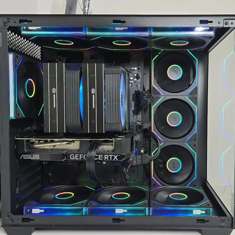 (새제품 RTX5070Ti 토마호크, 9800X3D 공랭 블랙)32GB, 1000W, 공랭쿨러, 방송게이밍컴퓨터본체 이미지
