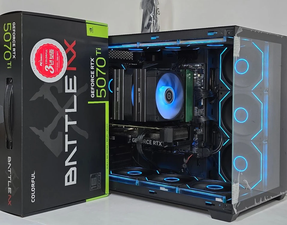 (새제품 RTX5070Ti 토마호크, 9800X3D 공랭 블랙)32GB, 1000W, 공랭쿨러, 방송게이밍컴퓨터본체 - 안심되는 중고거래