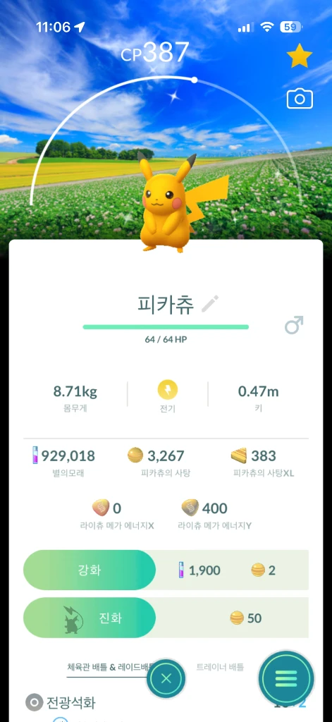 포켓몬고 로케이션배경 이로치 피카츄 이미지