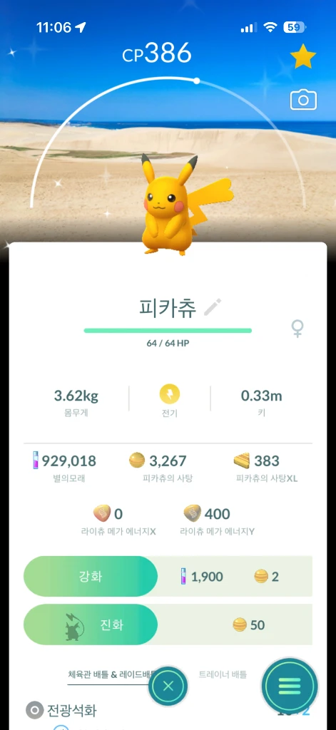 포켓몬고 로케이션배경 이로치 피카츄 이미지