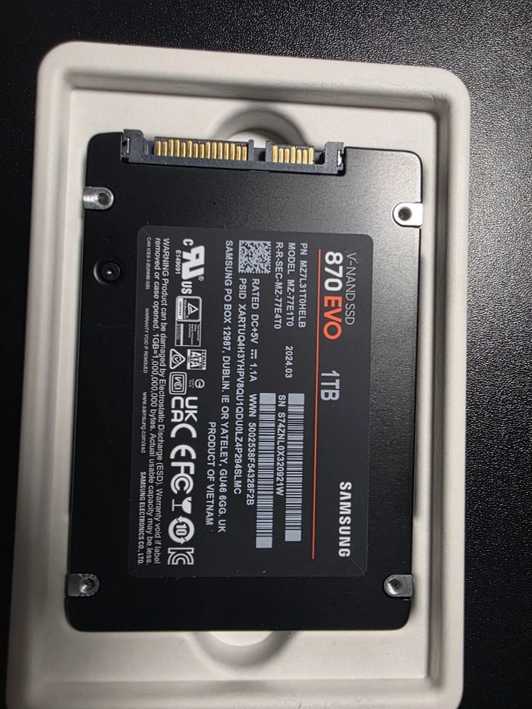 삼성 870 evo 1테라 ssd 상태 좋음 이미지