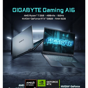 (미개봉 새상품) 기가바이트 A16 블랙 라이젠7 RTX 5060 게이밍 노트북 이미지