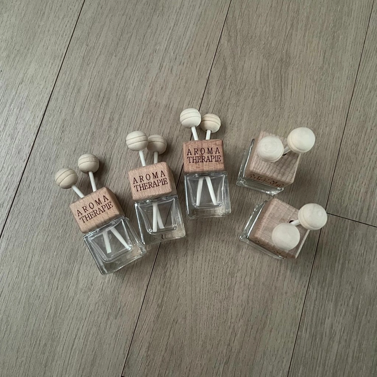 [미사용] 미니 디퓨저 공병 / 작은 초미니 차량용 방향제 유리 나무 우드 목재 원목 발향제 이미지