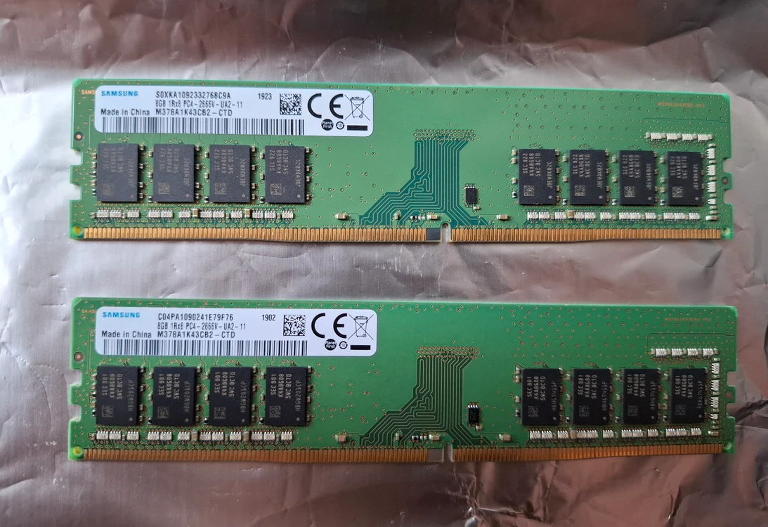DDR4 2666v 8g x2개 단면 일괄로 팝니다. 이미지