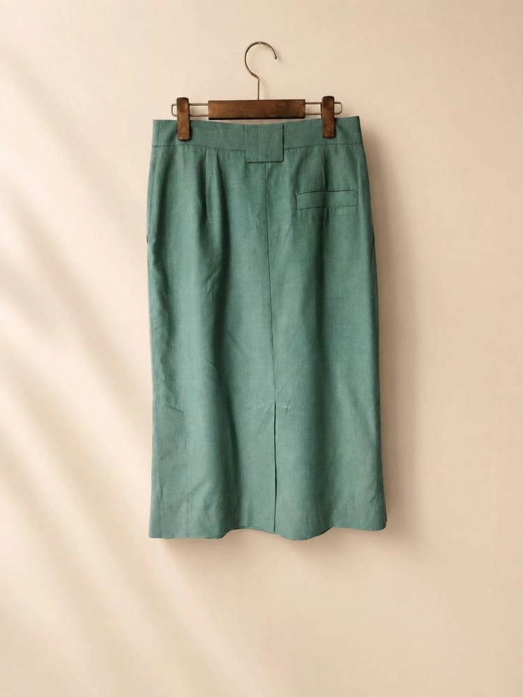 비비안웨스트우드 버튼 포인트 린넨 혼방 스커트 (그린 / SIZE 40) 이미지
