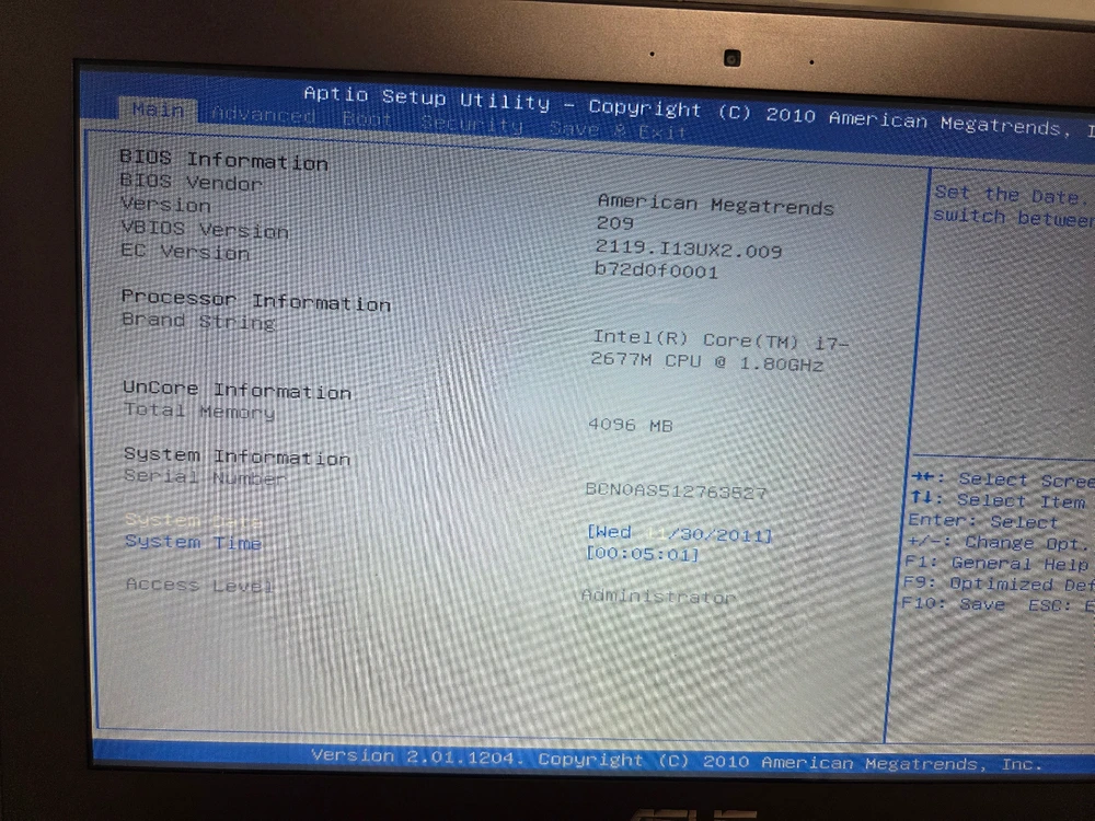 ASUS 노트북 UX21E i7 2677M 1.8GHz 4GB RAM 이미지
