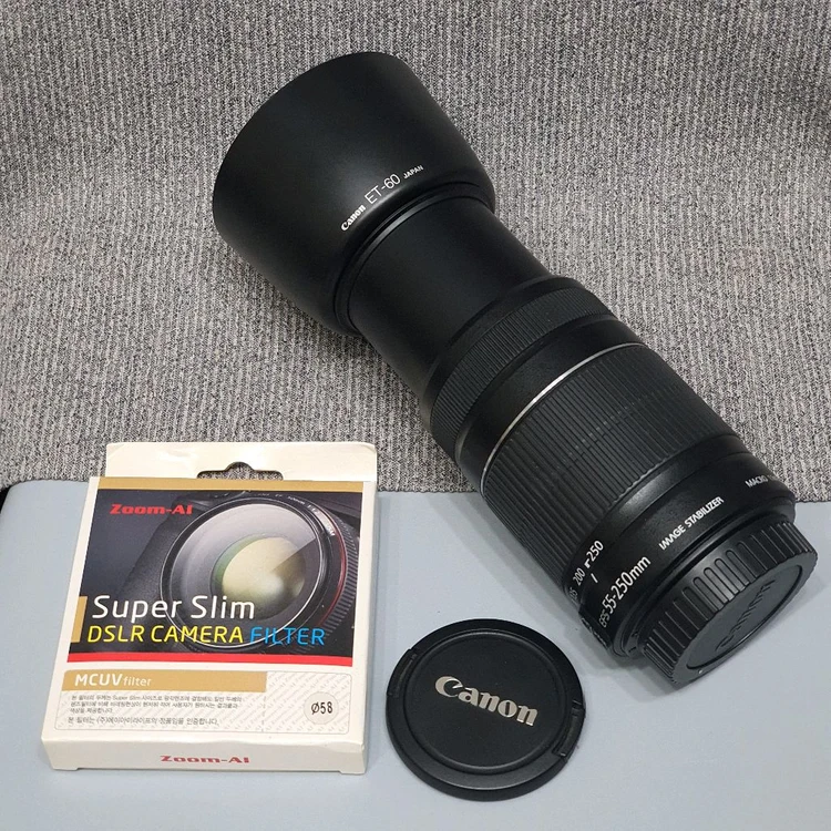 캐논 55-250mm IS II 망원줌렌즈 + 정품후드+신품필터 이미지