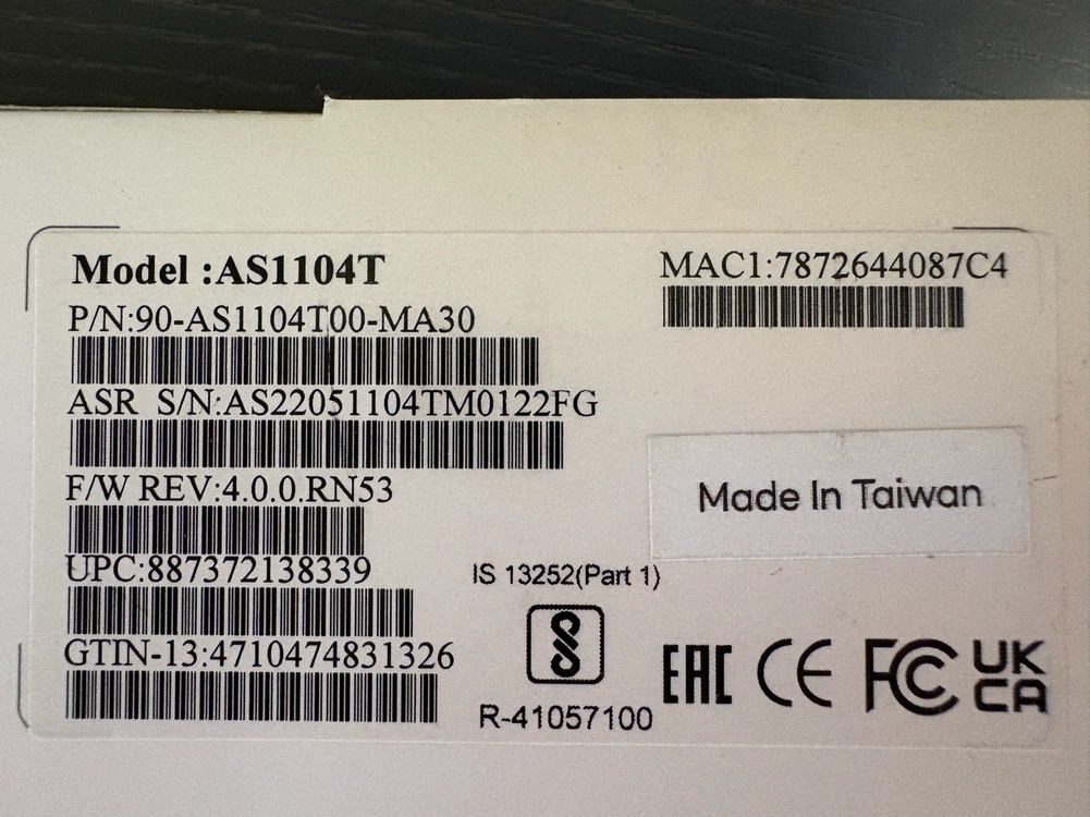 NAS : ASUSTOR DRIVESTOR 4 AS1104T 이미지