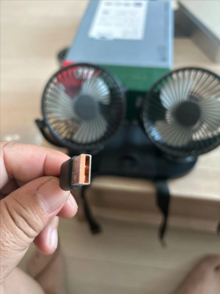 듀얼 USB 선풍기 블랙 이미지